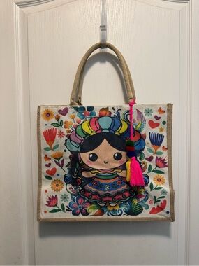 Lele Doll Jute Tote Bag